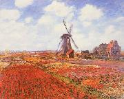 Claude Monet Tulip Fields with Windmill Sweden oil painting reproduction